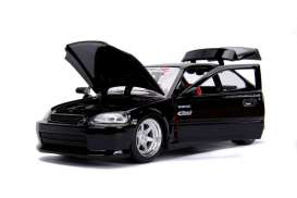 Honda  - Civic EK Type R 1997 glossy black - 1:24 - Jada Toys - 30719 - jada30719bk | Toms Modelautos