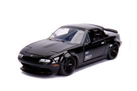 Mazda  - Miata 1990 glossy black - 1:24 - Jada Toys - 30936 - jada30936bk | Toms Modelautos