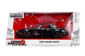 Mazda  - Miata 1990 glossy black - 1:24 - Jada Toys - 30936 - jada30936bk | Toms Modelautos
