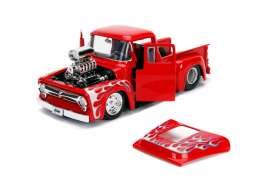 Ford - F-100 1956 red/flames - 1:24 - Jada Toys - 30715 - jada30715r | Tom's Modelauto's Ford - F-100 1956 red/flames - 1:24 - Jada Toys - 30715 - jada30715r | Tom's Modelauto's
