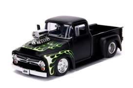 Ford - F-100 1956 black/flames - 1:24 - Jada Toys - 30716 - jada30716bk | Tom's Modelauto's Ford - F-100 1956 black/flames - 1:24 - Jada Toys - 30716 - jada30716bk | Tom's Modelauto's