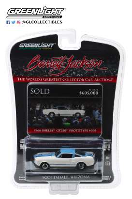 Shelby  - GT350 1966 white/blue - 1:64 - GreenLight - 37160A - gl37160A | Toms Modelautos