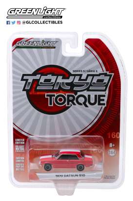Datsun  - 510 1970 red/white - 1:64 - GreenLight - 47030B - gl47030B | Toms Modelautos