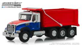 Mack  - Granite Dump 2019 red/white/blue - 1:64 - GreenLight - 45060B - gl45060B | Toms Modelautos