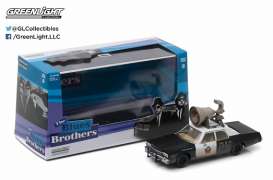 Dodge  - Monaco *Blues Brothers* 1974 black/white - 1:43 - GreenLight - 86423 - gl86423GM | Toms Modelautos