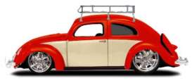 Volkswagen  - Beetle 1955 red/creme - 1:18 - Maisto - 32614 - mai32614 | Toms Modelautos