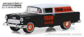 Chevrolet  - 150 Sedan Delivery 1955 black/white/orange - 1:64 - GreenLight - 41080C - gl41080C | Toms Modelautos