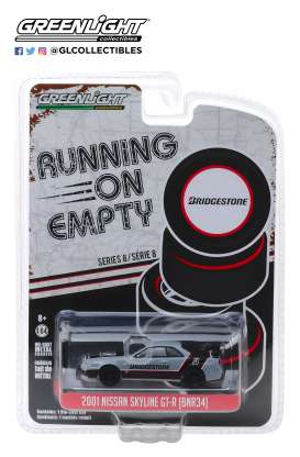 Nissan  - Skyline 2001 grey/black/red - 1:64 - GreenLight - 41080E - gl41080E | Toms Modelautos