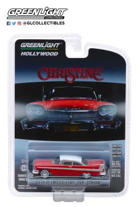 Plymouth - Fury 1958 red/white - 1:64 - GreenLight - 44840B - gl44840B | Tom's Modelauto's Plymouth - Fury 1958 red/white - 1:64 - GreenLight - 44840B - gl44840B | Tom's Modelauto's