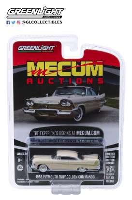 Plymouth  - Fury 1958 beige/white - 1:64 - GreenLight - 37170B - gl37170B | Toms Modelautos