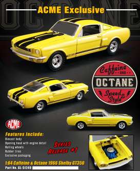 Shelby - GT350 1966 yellow/black - 1:64 - Acme Diecast - 51249 - acme51249 | Tom's Modelauto's Shelby - GT350 1966 yellow/black - 1:64 - Acme Diecast - 51249 - acme51249 | Tom's Modelauto's