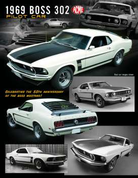 Ford - Mustang Boss 302 *Pilot Car* 1969 white/black - 1:18 - Acme Diecast - 1801831 - acme1801831 | Tom's Modelauto's Ford - Mustang Boss 302 *Pilot Car* 1969 white/black - 1:18 - Acme Diecast - 1801831 - acme1801831 | Tom's Modelauto's