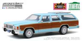 Ford  - LTD Country Squire 1979 blue/wood - 1:18 - GreenLight - 19066 - gl19066 | Toms Modelautos