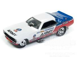 Plymouth  - Cuda 1973 white/red/blue - 1:64 - Racing Champions - RC008 - RC008-3 | Toms Modelautos