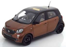 Smart  - Forfour W453 2014 brown metallic/black - 1:18 - Norev - 183430 - norB66960299 | Toms Modelautos