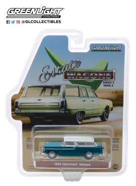 Chevrolet  - Nomad 1955 turquoise/ivory - 1:64 - GreenLight - 29950A - gl29950A | Toms Modelautos