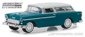 Chevrolet  - Nomad 1955 turquoise/ivory - 1:64 - GreenLight - 29950A - gl29950A | Toms Modelautos