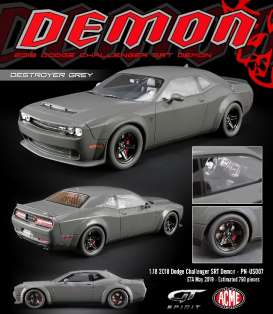 Dodge - Challenger Demon 2018 grey - 1:18 - Acme Diecast - US007 - GTUS007 | Tom's Modelauto's Dodge - Challenger Demon 2018 grey - 1:18 - Acme Diecast - US007 - GTUS007 | Tom's Modelauto's