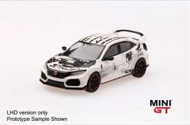 Honda  - Civic Type R (FK8) 2018 white/black - 1:64 - Mini GT - mgt00037L - MGT00037lhd | Toms Modelautos