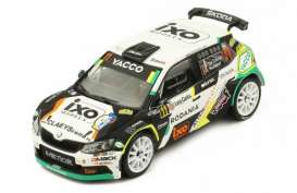 Skoda  - Fabia R5 2018 white/black/yellow - 1:43 - IXO Models - ram692 - ixram692 | Toms Modelautos