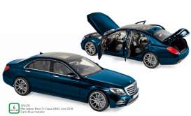 Mercedes Benz  - S-Class AMG Line 2018 blue - 1:18 - Norev - 183478 - nor183478 | Toms Modelautos