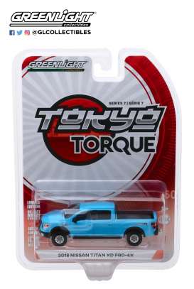 Nissan  - Titan XD Pro-4x 2018 matte blue - 1:64 - GreenLight - 47050F - gl47050F | Toms Modelautos