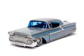 Chevrolet  - Impala 1958 chrome/blue - 1:24 - Jada Toys - 45000 - jada45000 | Toms Modelautos