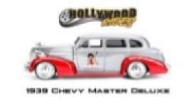Chevrolet  - Master Deluxe 1939 chrome/red - 1:24 - Jada Toys - 45012 - jada45012 | Toms Modelautos