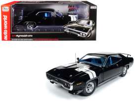 Plymouth  - GTX hardtop 1971 black/white - 1:18 - Auto World - 1133 - AMM1133 | Toms Modelautos