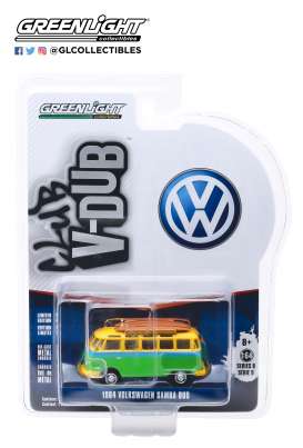 Volkswagen  - Samba 1964 green/yellow - 1:64 - GreenLight - 29960B - gl29960B | Toms Modelautos