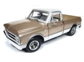 Chevrolet  - C10 Fleet Side  1968 gold/white - 1:18 - Auto World - 1165 - AMM1165 | Toms Modelautos