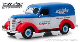 Chevrolet  - Panel Truck 1939 red/white/blue - 1:24 - GreenLight - 85041 - gl85041 | Toms Modelautos