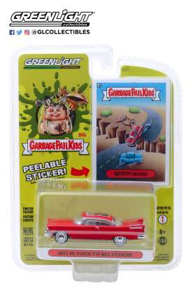 Plymouth  - Belvedere 1957 red - 1:64 - GreenLight - 54010A - gl54010A | Toms Modelautos