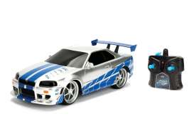 Nissan - Skyline GT-R *Radio Control* 2002 silver/blue - 1:16 - Jada Toys - 99370 - jada99370 | Tom's Modelauto's Nissan - Skyline GT-R *Radio Control* 2002 silver/blue - 1:16 - Jada Toys - 99370 - jada99370 | Tom's Modelauto's