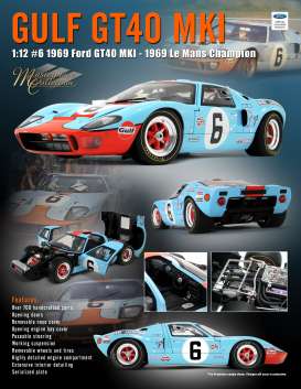 Ford  - GT40 MKI #6 1969 gulf blue/orange - 1:12 - Acme Diecast - M1201006 - acmem1201006 | Toms Modelautos