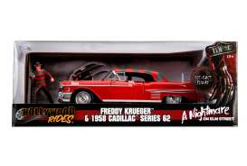 Cadillac  - series 62 1958 red/grey - 1:24 - Jada Toys - 31102 - jada31102 | Toms Modelautos