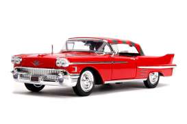 Cadillac  - series 62 1958 red/grey - 1:24 - Jada Toys - 31102 - jada31102 | Toms Modelautos