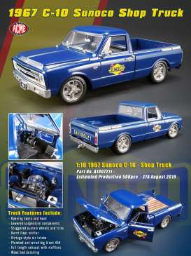 Chevrolet  - C10 1967 blue/yellow - 1:18 - Acme Diecast - 1807211 - acme1807211 | Toms Modelautos