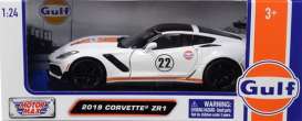 Chevrolet  - Corvette 2019 white/orange - 1:24 - Motor Max - 79657 - mmax79657 | Toms Modelautos