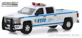 Chevrolet  - Silverado 2015 white/blue - 1:64 - GreenLight - 30093 - gl30093 | Toms Modelautos