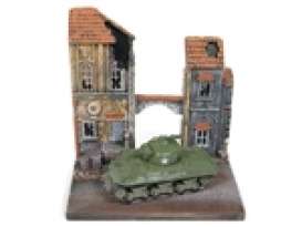 Militaire diorama - M4A3 green/grey - 1:64 - Johnny Lightning - DS001 - JLDS001M4A3 | Toms Modelautos