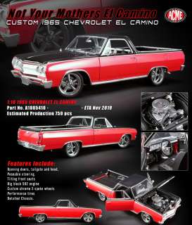 Chevrolet  - El Camino Custom 1965 red/black - 1:18 - Acme Diecast - 1805410 - acme1805410 | Toms Modelautos