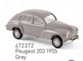 Peugeot  - 203 1955 grey - 1:87 - Norev - 472372 - nor472372 | Toms Modelautos