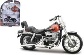 Harley Davidson  - 1980 red/black - 1:24 - Maisto - 04164 - mai04164 | Toms Modelautos