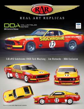 Ford  - Mustang #12 Jim Richards 1969 red/yellow - 1:18 - Acme Diecast - rar18008 - acmeRAR18008 | Toms Modelautos