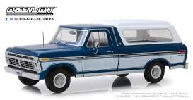 Ford  - F-100 1975 blue/white - 1:18 - GreenLight - 13544 - gl13544 | Toms Modelautos