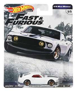 Ford  - Mustang Boss 302 F&F 1969 white/black - 1:64 - Hotwheels - GBW89 - hwmvGBW89 | Toms Modelautos