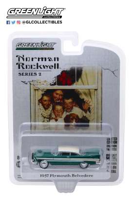 Plymouth  - Belvedere 1957 green/white - 1:64 - GreenLight - 54020D - gl54020D | Toms Modelautos