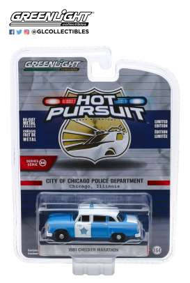 Checker  - Marathon 1961 blue/white - 1:64 - GreenLight - 42910B - gl42910B | Toms Modelautos