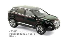 Peugeot  - 3008 2016 black - 1:43 - Norev - 473879 - nor473879 | Toms Modelautos